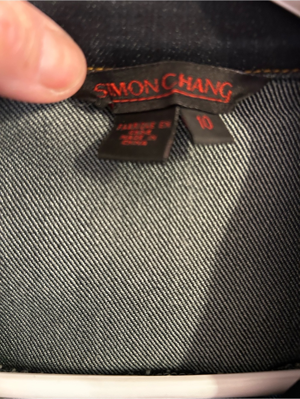 Simon Chang Dark Denim Vest with Brass Tone Hardware - Picture 6 of 7